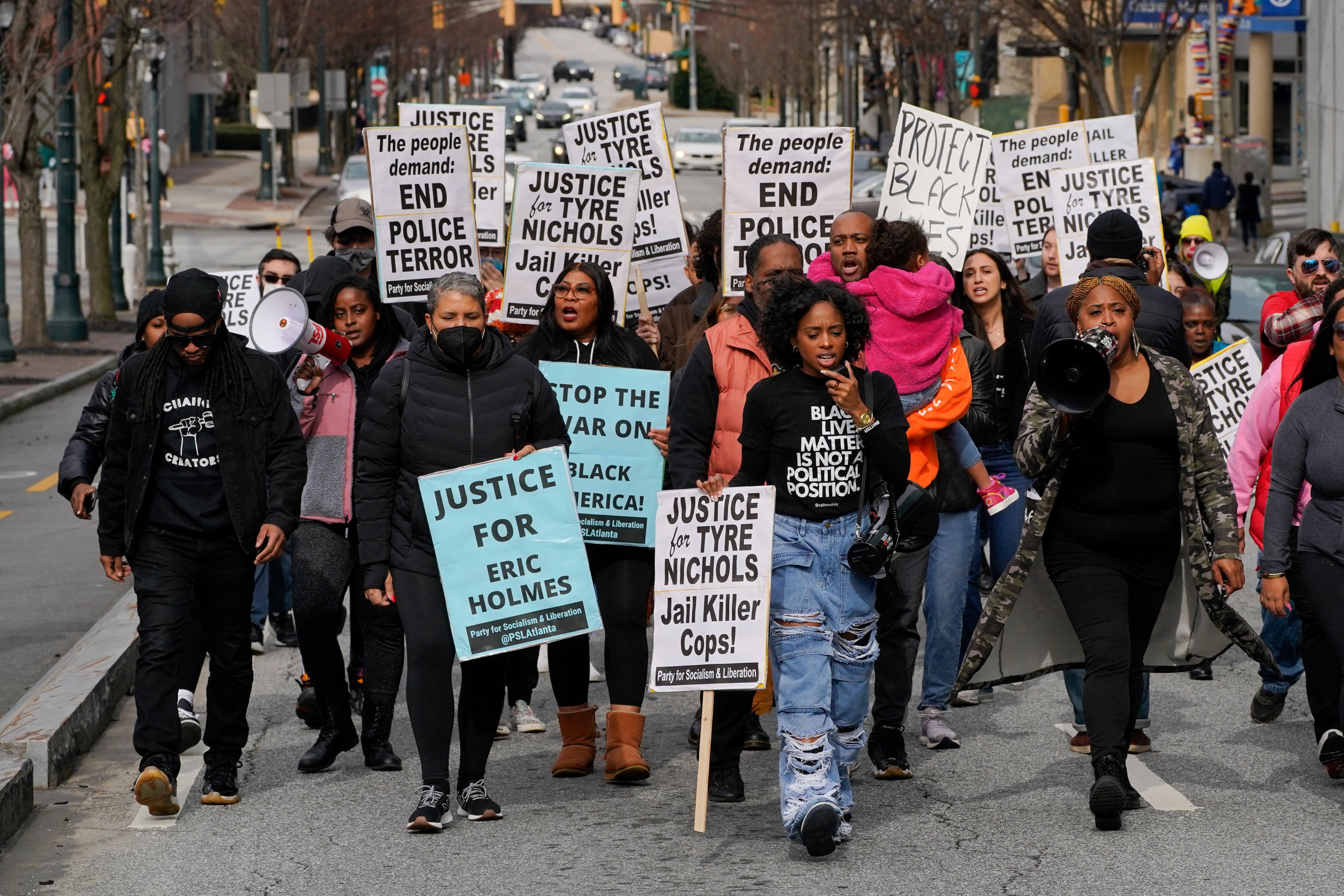 demonstrators in atlanta