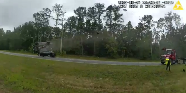 Georgia car lands on highway after going airborne during accident