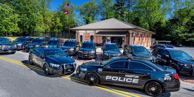 Hampton PD cruisers in parking lot