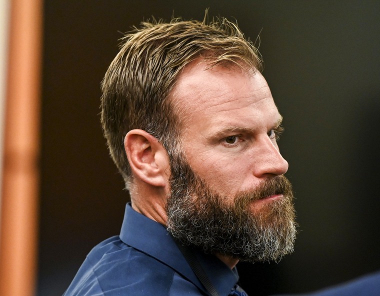 Tacoma Police officer Matthew Collins during his trial alongside codefendants Christopher Burbank and Timothy Rankine in Tacoma, Wash., on Sept. 18, 2023.