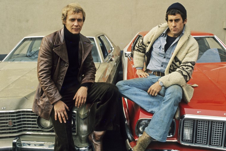 David Soul and Paul Michael Glaser in "Starsky and Hutch" in 1975. 