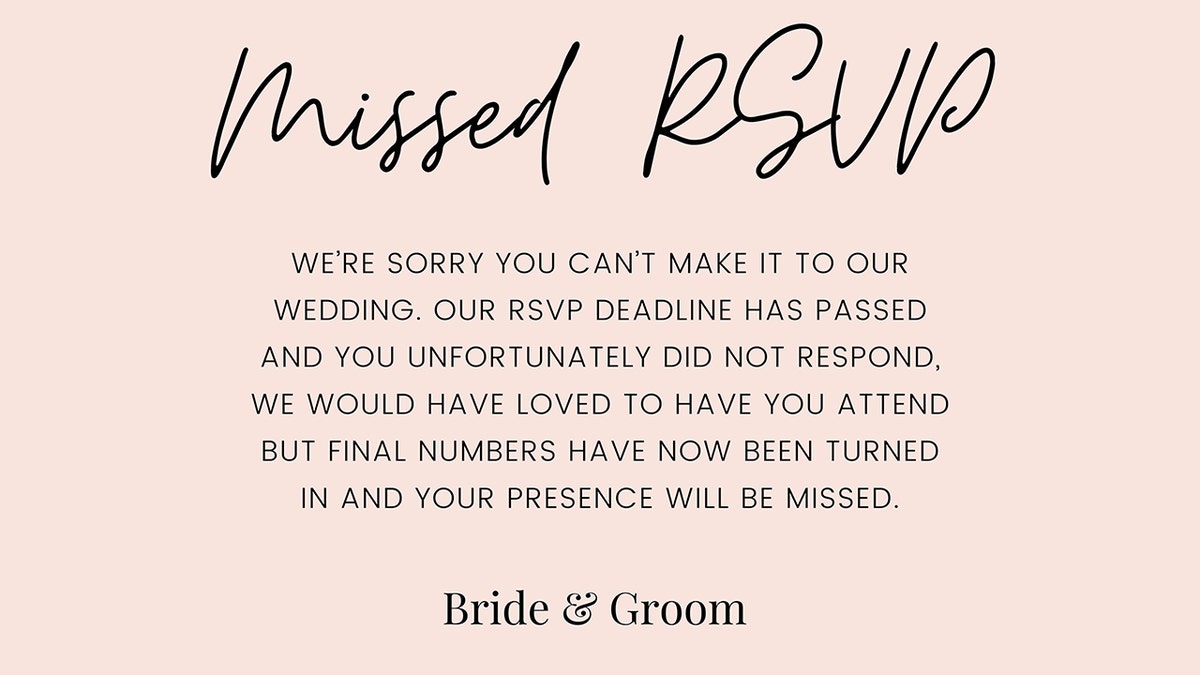 Missed RSVP letter